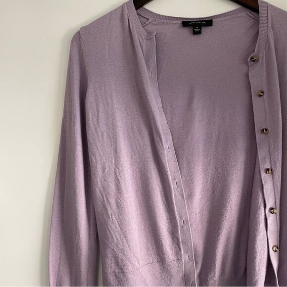 Ann Taylor Lilac‎ button up Cardigan 🦋🌸 - Picture 4 of 12